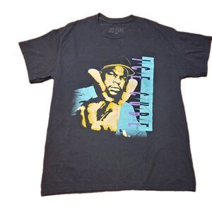 Ice Cube T-Shirt Men's Large Black Graphic Tee Rap Hip Hop 90s Style Portrait